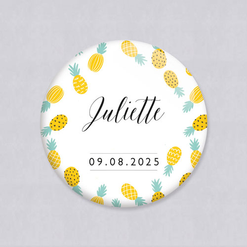 Badge de mariage Ananas à personnaliser