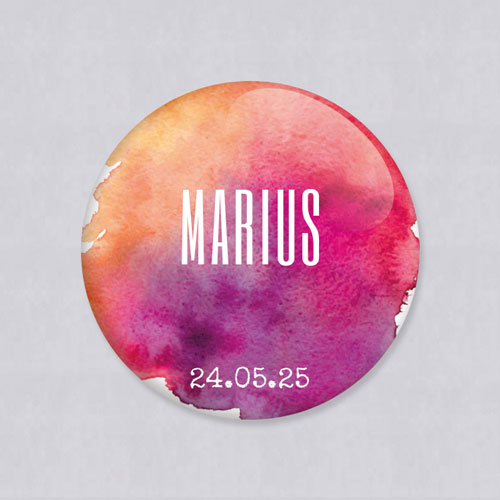 Badge de mariage Aquarelle à personnaliser