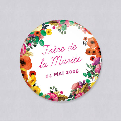 Badge de mariage Champêtre à personnaliser