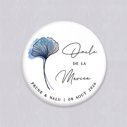 Badge de mariage Coquelicot à personnaliser