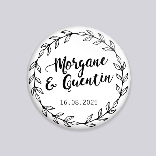 Badge de mariage Couronne à personnaliser