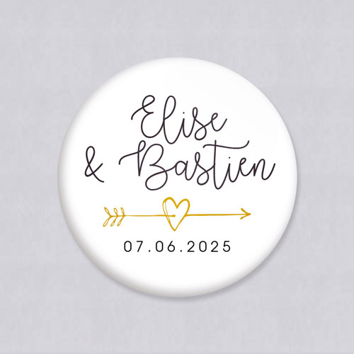 Badge de mariage Flèche à personnaliser