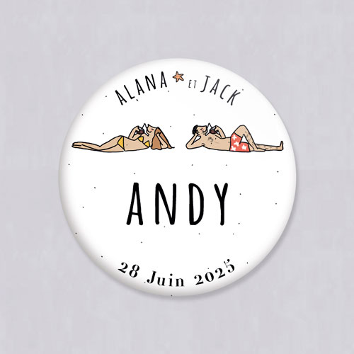 Badge de mariage Plage à personnaliser
