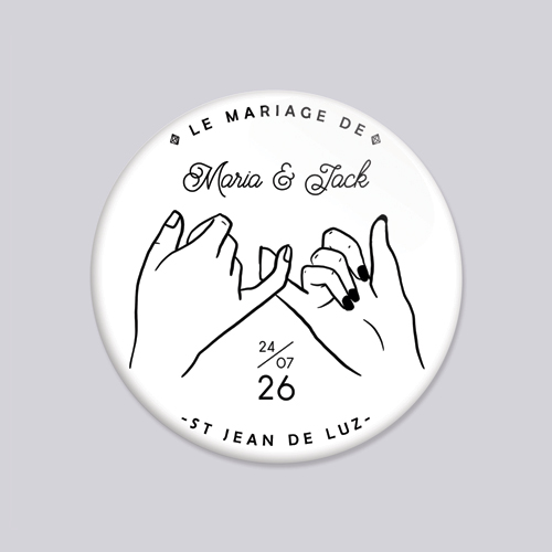 Badge de mariage Promesse à personnaliser