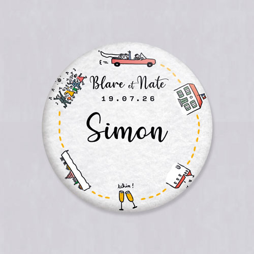 Badge de mariage Timeline à personnaliser