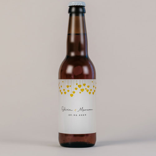 Bière de mariage Coeurs suspendus à personnaliser