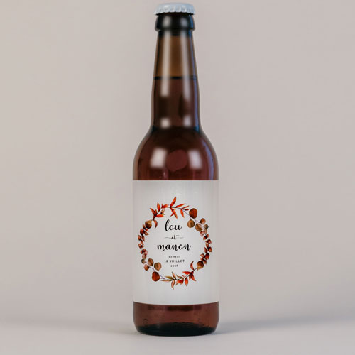 Bière de mariage Couronne automnale à personnaliser
