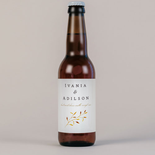 Bière de mariage Feuilles dorées à personnaliser
