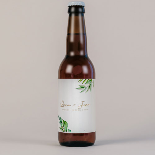 Bière de mariage Feuilles kraft à personnaliser
