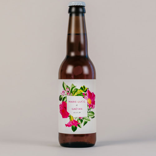 Bière de mariage Floral à personnaliser
