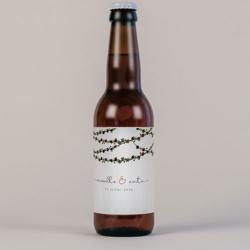 Bière de mariage Guirlandes de fleurs à personnaliser