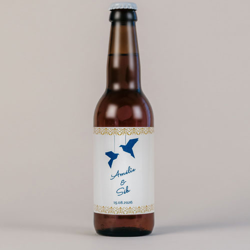 Bière de mariage Origami à personnaliser