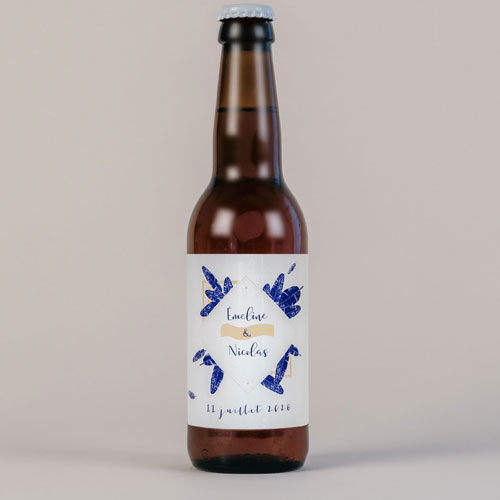 Bière de mariage Plumes à personnaliser