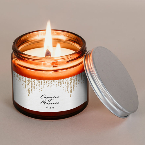 Bougie apothicaire de mariage Glitter à personnaliser