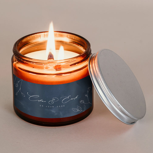Bougie apothicaire de mariage Navy à personnaliser