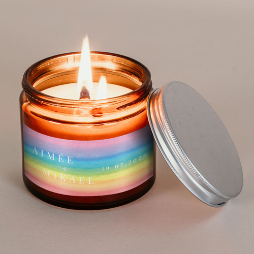 Bougie apothicaire de mariage Rainbow à personnaliser
