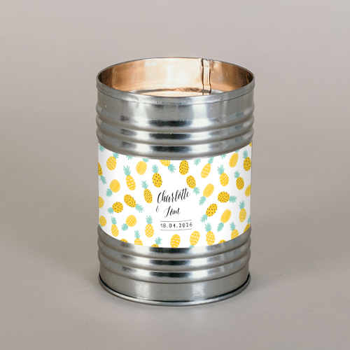 Bougie métal de mariage Ananas à personnaliser