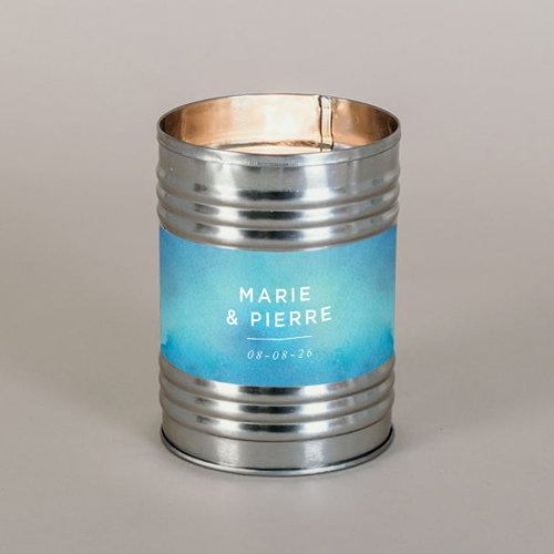 Bougie métal de mariage Aquatique à personnaliser
