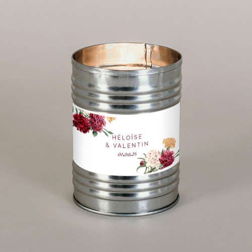 Bougie métal de mariage Automne à personnaliser