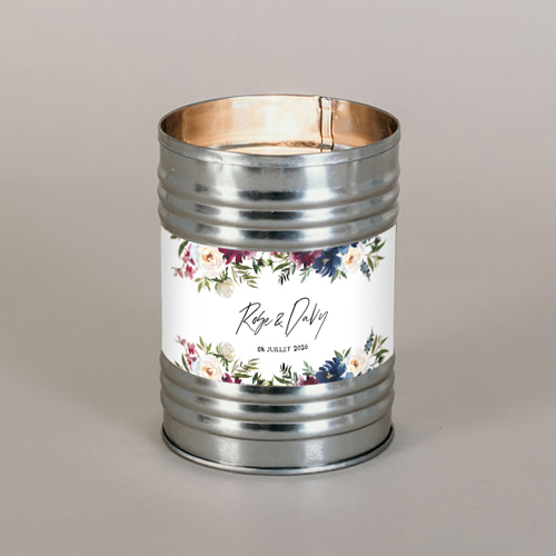 Bougie métal de mariage Belladone à personnaliser
