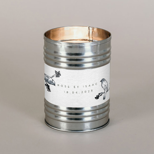 Bougie métal de mariage Birds à personnaliser