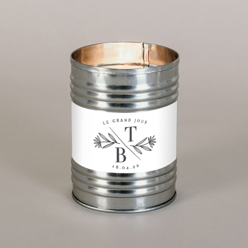 Bougie métal de mariage Blason à personnaliser