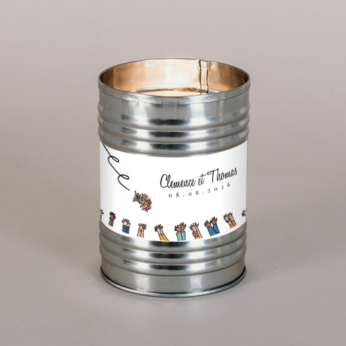 Bougie métal de mariage Bouquet à personnaliser