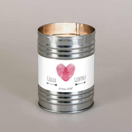 Bougie métal de mariage Coeur à personnaliser