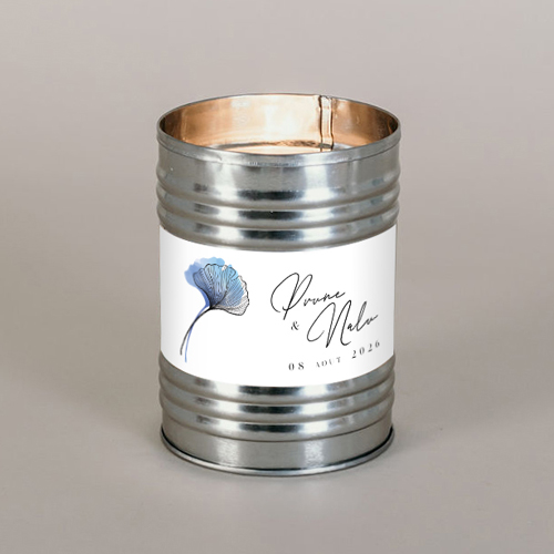 Bougie métal de mariage Coquelicot à personnaliser