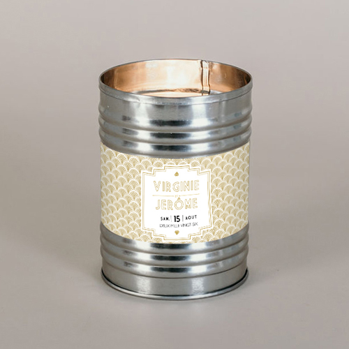 Bougie métal de mariage Gatsby à personnaliser