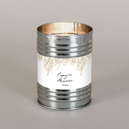 Bougie métal de mariage Glitter à personnaliser