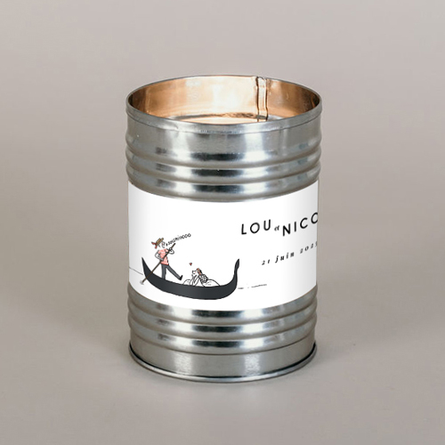 Bougie métal de mariage Gondole à personnaliser