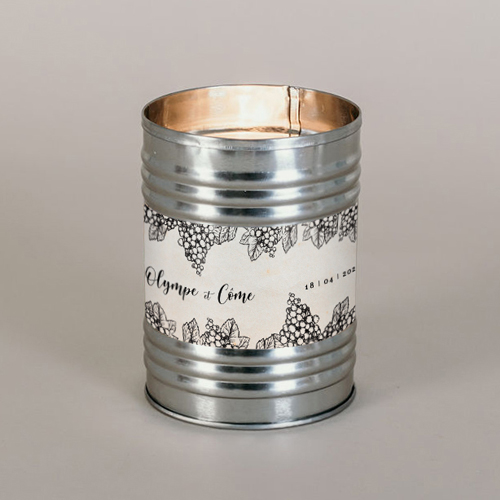 Bougie métal de mariage Grappes à personnaliser