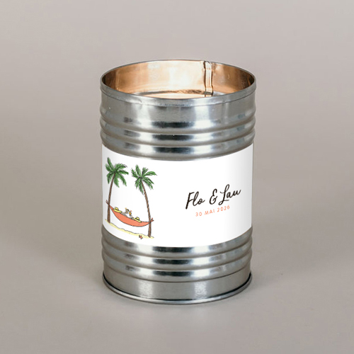 Bougie métal de mariage Hamac à personnaliser