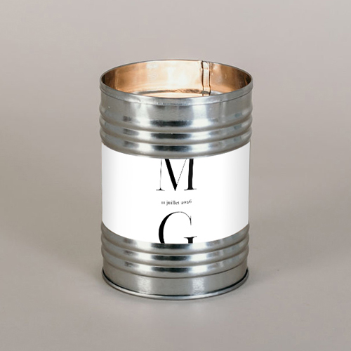 Bougie métal de mariage Milan à personnaliser