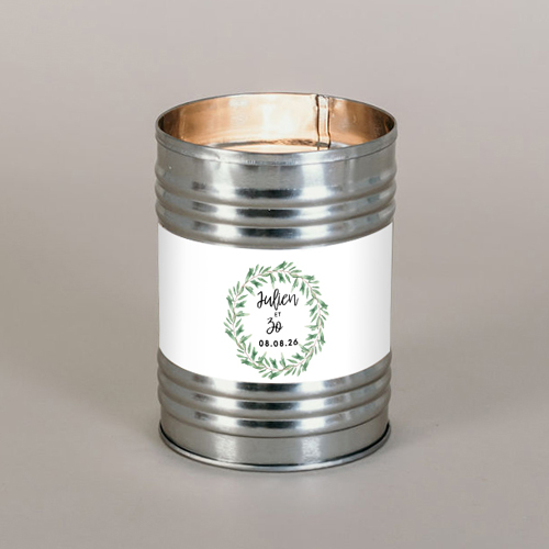 Bougie métal de mariage Natural à personnaliser