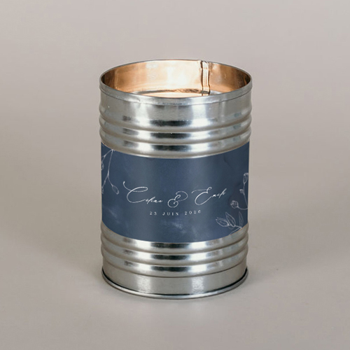 Bougie métal de mariage Navy à personnaliser