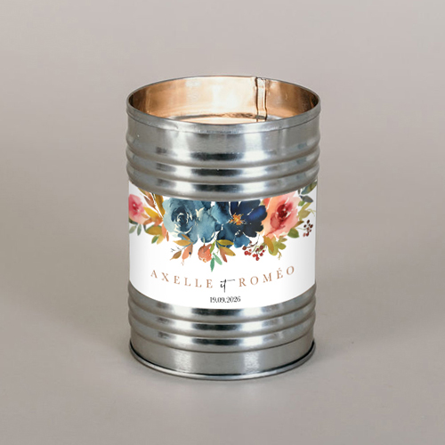 Bougie métal de mariage Nova à personnaliser