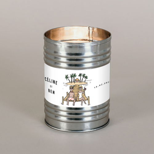 Bougie métal de mariage Ponton à personnaliser