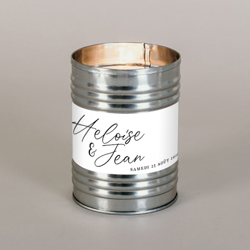 Bougie métal de mariage Prénoms à personnaliser