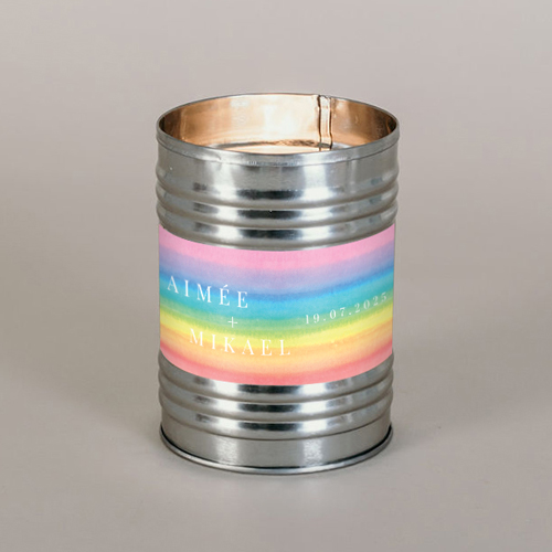 Bougie métal de mariage Rainbow à personnaliser