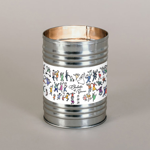 Bougie métal de mariage Scène danseurs à personnaliser