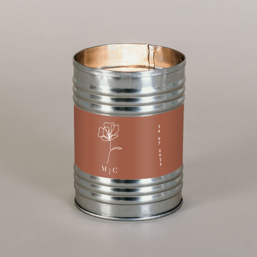 Bougie métal de mariage Terracotta à personnaliser