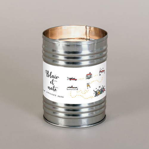 Bougie métal de mariage Timeline à personnaliser