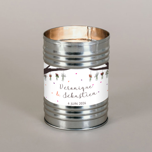Bougie métal de mariage Vases suspendus à personnaliser