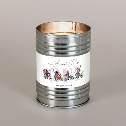 Bougie métal de mariage Vélos à personnaliser