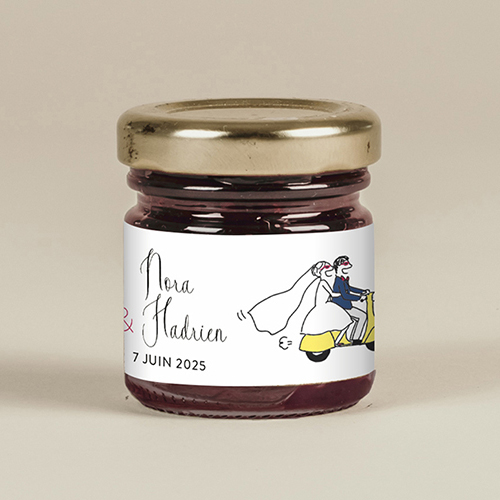 Confiture de mariage Arrivée des mariés à personnaliser