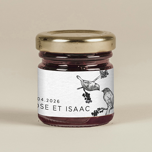 Confiture de mariage Birds à personnaliser