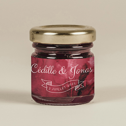 Confiture de mariage Burgundy à personnaliser