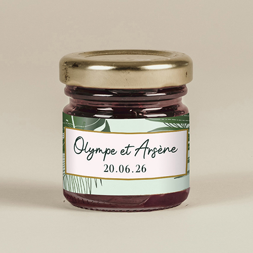 Confiture de mariage Cadre tropical à personnaliser